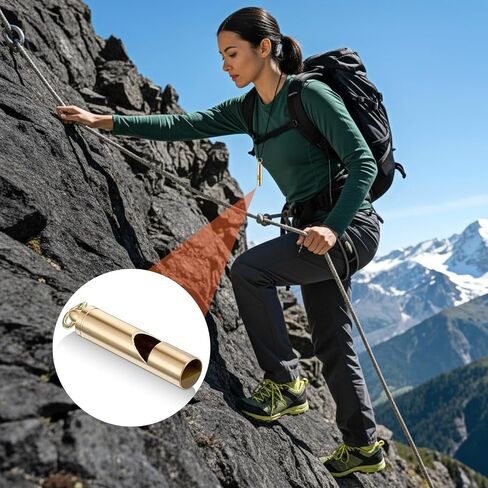 50 Pcs Brass Emergency Whistles with Lanyard, Pealess Safety Whistle Survival Loud Blast for Outdoor Sports, Referee, Lifesaving Training, Boating, Camping, Hiking, Hunting, Adults in Saudi Arabia