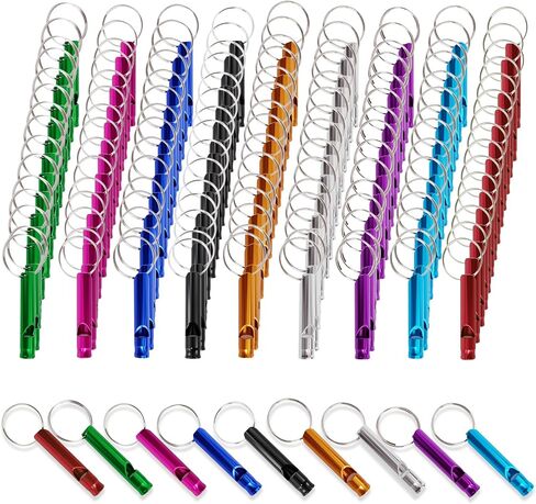 240 Pcs Emergency Whistles with Keychains Multicolor Extra Loud Aluminum Waterproof Safety Survival Whistle Keychain for Outdoors Sports Camping Training in Saudi Arabia