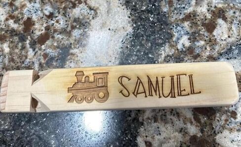 Personalized Wooden Train Whistle – Engraved Handle, Classic Four-Tone Whistle, Natural Wood Sound Toy in Saudi Arabia