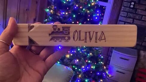 Personalized Wooden Train Whistle – Engraved Handle, Classic Four-Tone Whistle, Natural Wood Sound Toy in Saudi Arabia