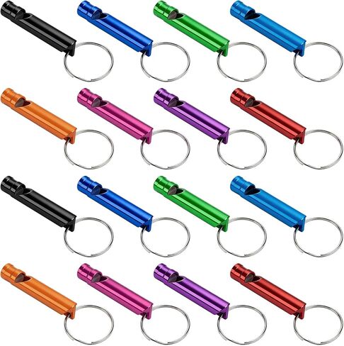 24-500 Pieces Mini Aluminum Emergency Whistles with Keychains Adults Metal Whistles Partable Survival Whistles Metal Key Chain for Sports Outdoor Camping Hiking Boating Hunting Fishing in Kuwait