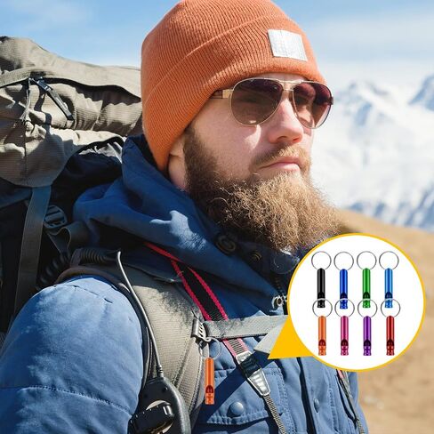 24-500 Pieces Mini Aluminum Emergency Whistles with Keychains Adults Metal Whistles Partable Survival Whistles Metal Key Chain for Sports Outdoor Camping Hiking Boating Hunting Fishing in Kuwait