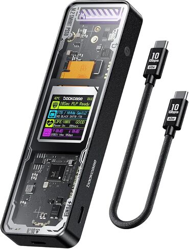 DOCKCASE Explorer Edition M.2 NVMe SSD Enclosure,Support 10s PLP Prevents Write Data Loss,USB 3.2 Gen 2 Type-C (10 Gbps), fits NVMe PCIe,Size 2230/2242/2260/2280,Support M-Key B+M Key UASP in Saudi Arabia