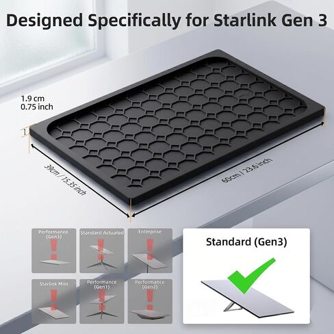Starlink Gen 3 Protective Cover Case, Starlink Standard Gen 3 Case for Satellite Dish, Silicone Hail Protector Cover for Starlink Standard, Waterproof, Impact Resistant to Rocks/Sand/Hail, Black in Saudi Arabia