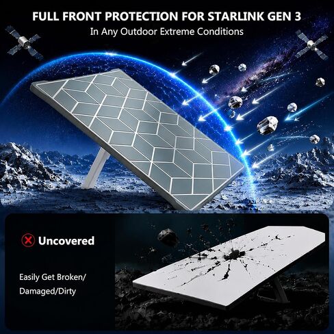 Silicone Hail-proof Protective Cover for Starlink Gen 3 with 2 Boat Erasers | Shockproof Liquid Silicone Case & Boat Erasers Combo Heat Dissipation Hexagonal Protector For Gen3 Dish RV Car Roof Camping in Saudi Arabia