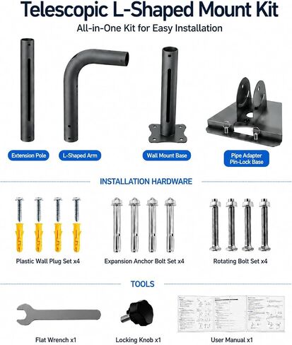 Starlink Mount for Standard 4/4X/Gen 3, Metal Starlink Wall Mount | Heavy Duty Starlink Roof Mount Standard 4, Adjustable Extended Starlink Mount Kit in Saudi Arabia