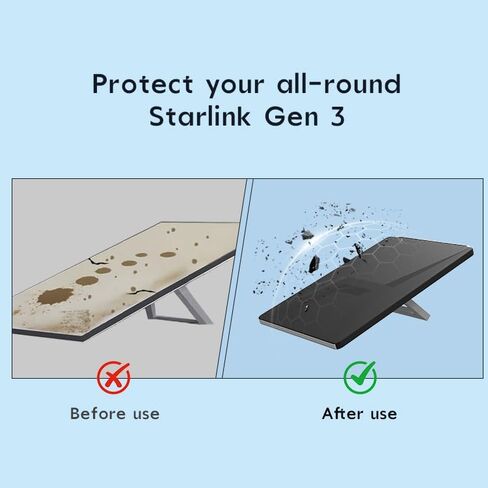 Starlink Gen 3 Protective Cover Case(Black), Starlink Standard Gen 3 Case for Satellite Dish, Silicone Hail Protector Cover for Starlink Standard, Waterproof,Impact Resistant to Rocks,Sand,Hail in Saudi Arabia
