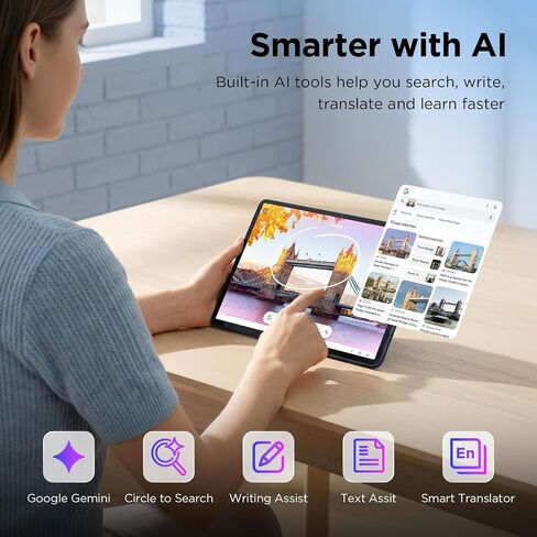TCL TAB A1 Plus Android Tablet, 12.2" 2.4K 120Hz Display, 6+128GB | Octa-core CPU, AI Tools, 8000mAh Battery, Android 16, Quad Speakers, IP54 Metal Body, Tablet for Work, Study & Entertainment in Saudi Arabia