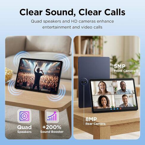 TCL TAB A1 Plus Android Tablet, 12.2" 2.4K 120Hz Display, 6+128GB | Octa-core CPU, AI Tools, 8000mAh Battery, Android 16, Quad Speakers, IP54 Metal Body, Tablet for Work, Study & Entertainment in Saudi Arabia
