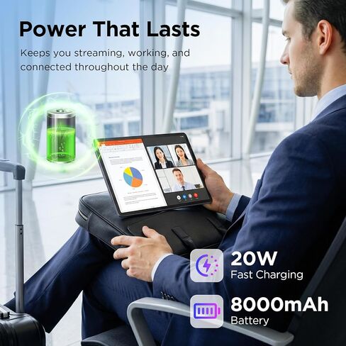 TCL TAB A1 Plus Android Tablet, 12.2" 2.4K 120Hz Display, 6+128GB | Octa-core CPU, AI Tools, 8000mAh Battery, Android 16, Quad Speakers, IP54 Metal Body, Tablet for Work, Study & Entertainment in Saudi Arabia