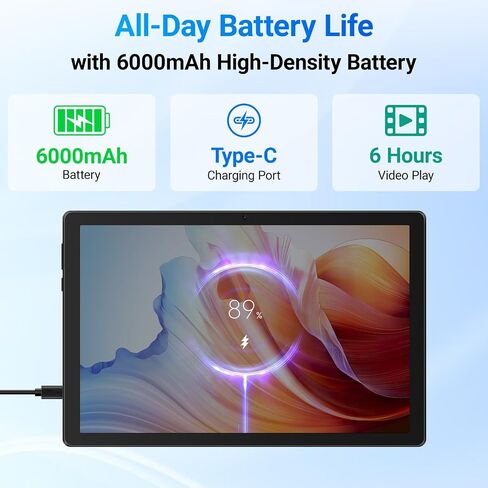 كمبيوتر لوحي Jeazans، جهاز لوحي 10.1 بوصة يعمل بنظام Android 16، ذاكرة وصول عشوائي 20 جيجابايت، ذاكرة تخزين داخلية 64 جيجابايت، سعة 1 تيرابايت، بطارية 6000 مللي أمبير في الساعة، كاميرا مزدوجة 5 ميجابكسل + 8 ميجابكسل، شاشة لمس عالية الدقة 1280 × 800 IPS، W in Kuwait