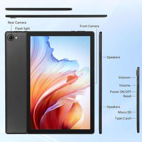 كمبيوتر لوحي Jeazans، جهاز لوحي 10.1 بوصة يعمل بنظام Android 16، ذاكرة وصول عشوائي 20 جيجابايت، ذاكرة تخزين داخلية 64 جيجابايت، سعة 1 تيرابايت، بطارية 6000 مللي أمبير في الساعة، كاميرا مزدوجة 5 ميجابكسل + 8 ميجابكسل، شاشة لمس عالية الدقة 1280 × 800 IPS، W in Kuwait