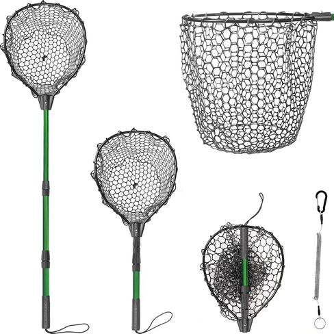 Rubber Fishing Net with Handle - Telescoping Fish Nets for Fishing in Saudi Arabia