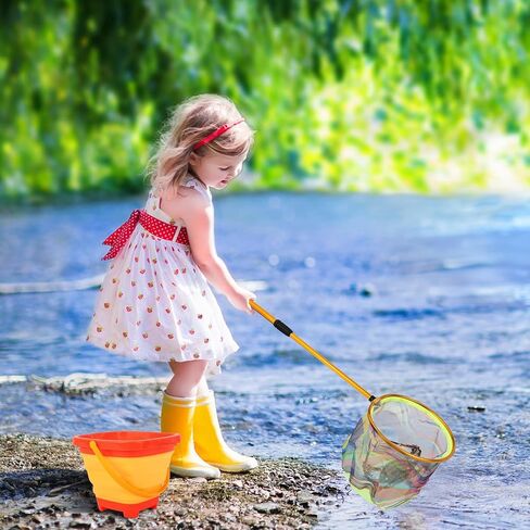 Kids Fishing Net, 3 Pack Telescopic Landing Net with Aluminum Pole Handle, Beach Nets Toys for Kids, Butterfly Net Bug Net, Fish Net Crab Nets Fishing Gear for Kids Youth, Outdoor Playing in Kuwait