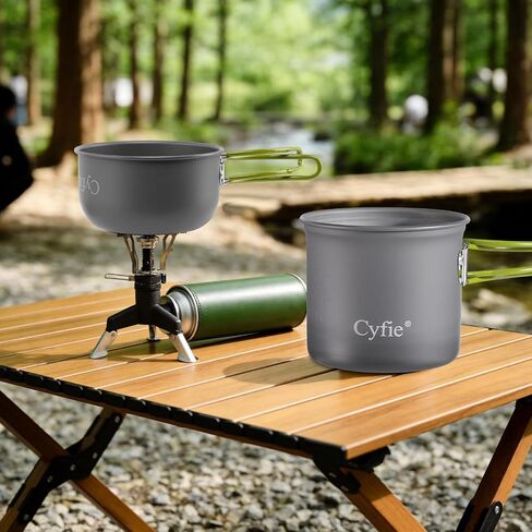 Camping Cookware Mess Kit, Stainless Steel Fork Spoon Kit, Portable Camping Cooking Set for Backpacking, Outdoor Camping Hiking and Picnic in Saudi Arabia