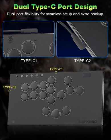Sehawei Haute42 E16 Left-Handed Leverless Arcade Controller, Mirror Layout | Ultra-Slim Mirror Layout Fight Stick，Custom RGB, SOCD, Turbo & Lock Button for PC, PS4, PS3, Switch/Switch2 in Saudi Arabia