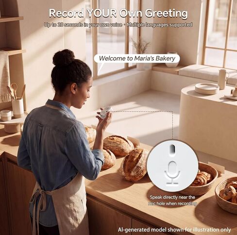 Motion Sensor Alarm with 20s Custom Voice Recording | 120dB Loud Indoor Motion Detector Alarm, Wireless Doorbell Entry Alert for Business, Store, Office and Caregiver in Saudi Arabia