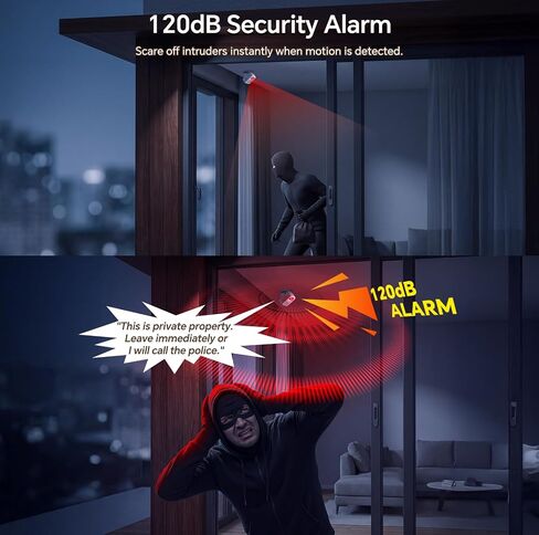 Motion Sensor Alarm with 20s Custom Voice Recording | 120dB Loud Indoor Motion Detector Alarm, Wireless Doorbell Entry Alert for Business, Store, Office and Caregiver in Saudi Arabia