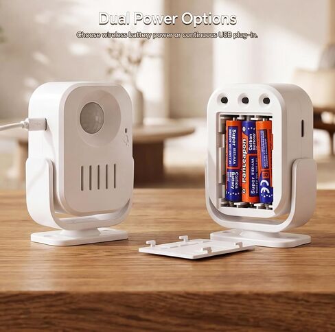 Motion Sensor Alarm with 20s Custom Voice Recording | 120dB Loud Indoor Motion Detector Alarm, Wireless Doorbell Entry Alert for Business, Store, Office and Caregiver in Saudi Arabia