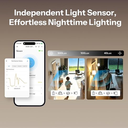 SONOFF SenseGuard SNZB-03PR2 Zigbee Motion Sensor with Light Sensor for Light Control, Alarm System, Automation, Illuminance History, Compaitble with Home Assistant, Alexa, SmartThings in Saudi Arabia