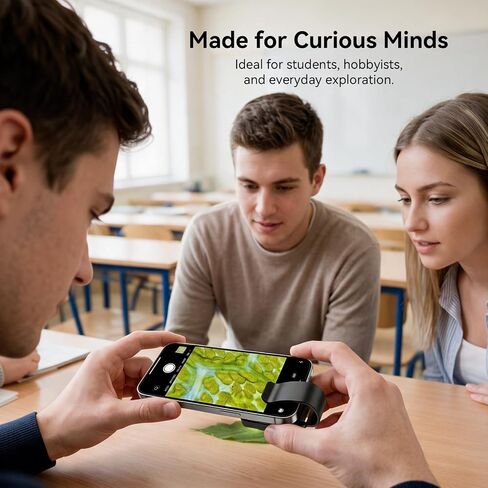 200X Phone Mini Pocket Microscope with CPL Filter, LED Light, Universal Clip, Nano Zoom Portable Digital Microscope Camera Attachments for 99% Smartphone in Kuwait