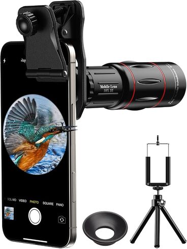 Evil eye 18X Telephoto Lens, Hight Power Telephoto Phone Lens with Tripod, Mobile Cell Lens Attachment for Android & iPhone, Samsung and Most Smartphone in Kuwait