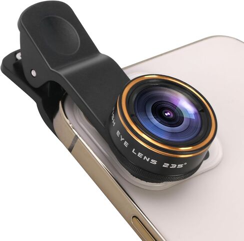 Fisheye Lens 235°Clip-On Cellphone Camera Lens Kit,Fish Eye Lens for iPhone 17 16 15 and Android Smartphone,Cartoon, Surreal Photos in Saudi Arabia