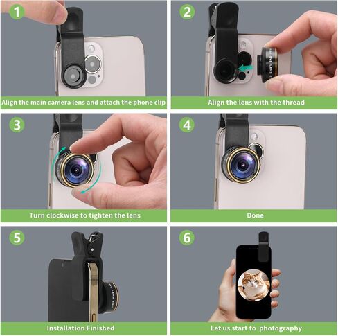Fisheye Lens 235°Clip-On Cellphone Camera Lens Kit,Fish Eye Lens for iPhone 17 16 15 and Android Smartphone,Cartoon, Surreal Photos in Saudi Arabia