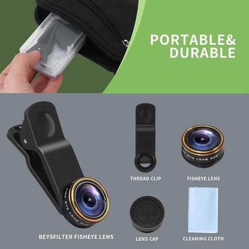 Fisheye Lens 235°Clip-On Cellphone Camera Lens Kit,Fish Eye Lens for iPhone 17 16 15 and Android Smartphone,Cartoon, Surreal Photos in Saudi Arabia