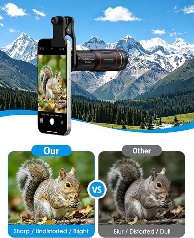AMIR 18X Telephoto Lens, High Power Phone Camera Lens with Tripod, HD Monocular Telescope Attachment for Samsung, Android & iPhone, Smartphones in Saudi Arabia