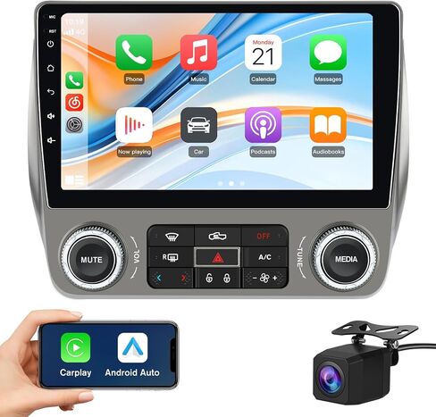 ستيريو راديو السيارة Junsun لسيارة Chevy Camaro 2010-2015 CarPlay Android Auto | 5G WiFi 2G RAM 64G ROM Biult in Wireless CarPlay Android Auto BT 5.0 GPS Navigation DSP SWC مع كاميرا احتياطية 1080P in Kuwait