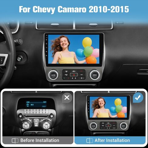 ستيريو راديو السيارة Junsun لسيارة Chevy Camaro 2010-2015 CarPlay Android Auto | 5G WiFi 2G RAM 64G ROM Biult in Wireless CarPlay Android Auto BT 5.0 GPS Navigation DSP SWC مع كاميرا احتياطية 1080P in Kuwait