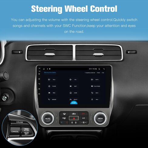 ستيريو راديو السيارة Junsun لسيارة Chevy Camaro 2010-2015 CarPlay Android Auto | 5G WiFi 2G RAM 64G ROM Biult in Wireless CarPlay Android Auto BT 5.0 GPS Navigation DSP SWC مع كاميرا احتياطية 1080P in Kuwait