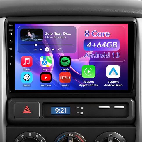 64GB Car Radio Stereo Upgrade for Toyota Tacoma 2005-2015, Plug and Play 9'' Android 13 Head Unit with Wireless Carplay/Android Auto/1080P Backup Camera/AM FM Radio in Saudi Arabia