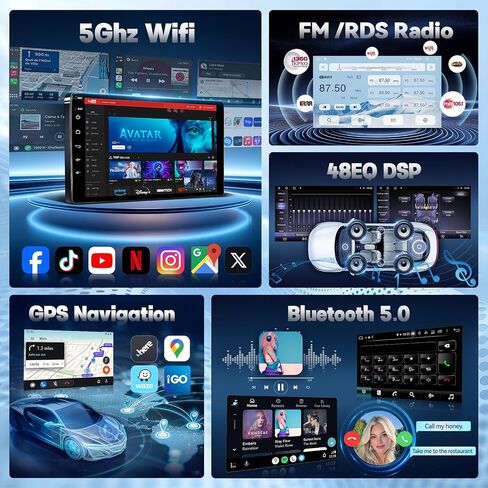4+64G Car Radio Upgrade for Ford Explorer 2011-2019 w/Carplay Andriod Auto | 10.1" Android 13 HD Screen GPS FM DSP BT5.4 5Ghz WIFI Stereo Support SWC AC Head Unit w/1080P Backup Camera in Saudi Arabia