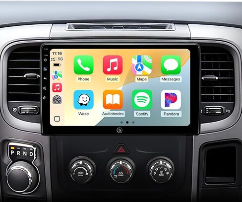 Car Radio for Dodge Ram 1500 2500 3500 2013-2018, CarPlay Android Auto | 10.2" HD Stereo touchscreen, 64G storage, 5G WiFi GPS Navigation, wireless phone link, Bluetooth FM AM SWC, HD backup camera in Saudi Arabia