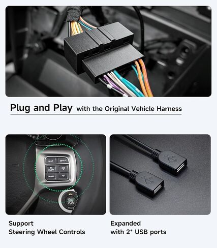 Car Radio for Dodge Ram 1500 2500 3500 2013-2018, CarPlay Android Auto | 10.2" HD Stereo touchscreen, 64G storage, 5G WiFi GPS Navigation, wireless phone link, Bluetooth FM AM SWC, HD backup camera in Saudi Arabia