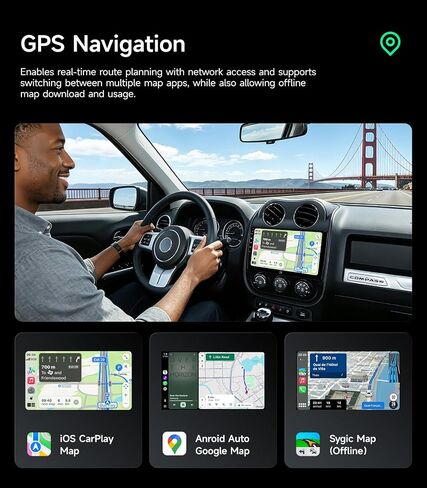 Car Radio for Jeep Compass Patriot 2010-2016, Wireless CarPlay Android Auto | 10.2 inch HD Stereo touchscreen, 64G storage, 5G WiFi GPS, Bluetooth FM AM SWC, plug-and-play, AHD backup camera in Saudi Arabia