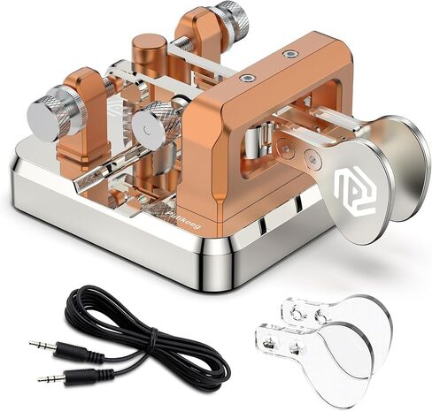 CW Key Morse Code Key Morse Telegraph Key Morse Code Key Aluminum Alloy CW Morse Code Key Square-Shaped Base Red (Silver) in Saudi Arabia