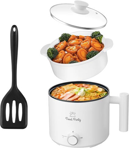 Hot Pot Electric Pot for Cooking Ramen Cooker 1.6L College Dorm Room Essentials Mini Hotpot Shabu Shabu Pot 110V Noodle Cooker Non Stick in Saudi Arabia