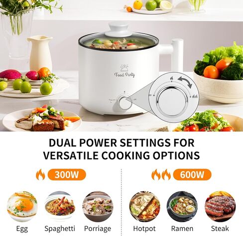 Hot Pot Electric Pot for Cooking Ramen Cooker 1.6L College Dorm Room Essentials Mini Hotpot Shabu Shabu Pot 110V Noodle Cooker Non Stick in Saudi Arabia