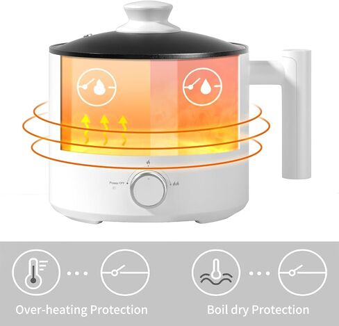 Hot Pot Electric Pot for Cooking Ramen Cooker 1.6L College Dorm Room Essentials Mini Hotpot Shabu Shabu Pot 110V Noodle Cooker Non Stick in Saudi Arabia