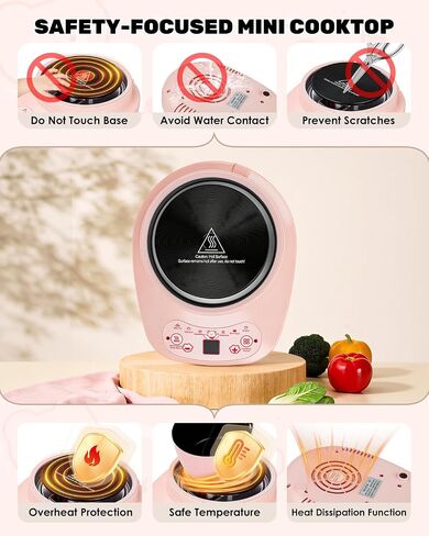 Mini Real Cooking Set for Teens ，42 PCS Electric Hot Plate Kit (Pink) | with Pot, Frying Pan, Steamer, Apron, Utensils and Accessories for Supervised Food Making in Saudi Arabia