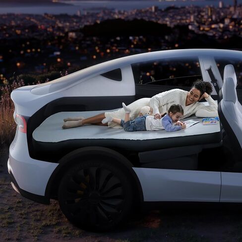 Havnby CloudCore 4.5-in Foam Backseat Mattress for Tesla Model Y 2025-2026 | Full Foam Core, Vacuum Compression, Rechargeable Pump, Full-Size Bed, Camping, Road Trips, Naps, Tent And Home Use in Saudi Arabia