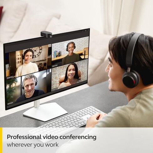 كاميرا Jabra PanaCast 20 للمؤتمرات - كاميرا ويب مرنة لحلول الفيديو الشخصية والتوصيل والتشغيل مع تقنية الذكاء الاصطناعي بدقة 4K فائقة الدقة وتكبير ذكي وتحسين الإضاءة - أسود in Kuwait