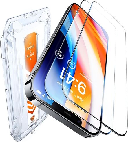 UltraGlass Top 9H+ Glass for iPhone 16 Pro Screen Protector Glass, 2 Pack | NO.1 Military Grade Shatterproof, Screen Protector 16 Pro Tempered Glass, Longest Durable, One-Pull Tray Full Coverage 16Pro in Saudi Arabia