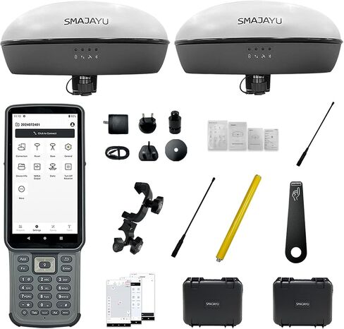 SMA20 Base 900MHz GNSS RTK GPS Surveying Equipment 1408 Channels, Work as Base Station for UAVs/Drones, Land Survey, Topographic Mapping, CORS/NTRIP Correction, Free Software, NOAA Certified in Kuwait