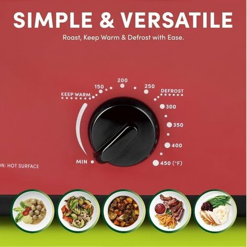 18Qt. Electric Roaster Oven With High Dome Lid, 8X Bonded Granite Enamel, New-Red (ART-718RH), Adjustable Temperature Dial, Keep Warm Setting in Saudi Arabia