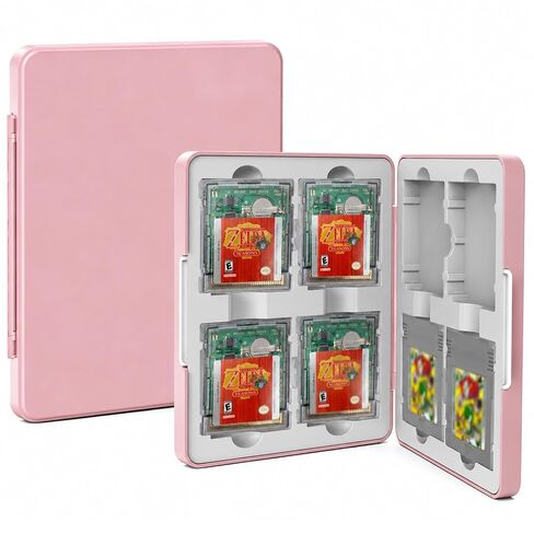 QUBAMG GB Game Case Compatible with Gameboy, Gameboy Color,Gameboy Pocket, Holds 8 GB Game Cartridges, Silicone Slots with Magnetic Closure, Portable Travel Organizer Storage Box for GB/GBC/GBP Collectors,Pink in Saudi Arabia