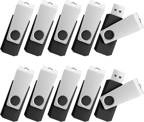 TOPESEL 16GB USB 2.0 Flash Drive 10 Pack, Thumb Drive with Data Storage Backup, Swivel Design with Indicator and Keyring in Saudi Arabia